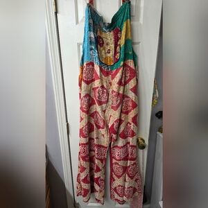 Colorful Bohemian Kantha Overalls